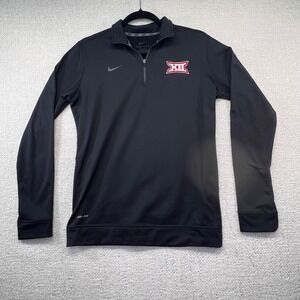 Nike Dri-Fit Big XII‎ Conference 1/4 Zip Pullover Black Mens Long Sleeve